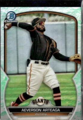 2023 BOWMAN CHROME LUNAR GLOW REFRACTOR #BCP-60 AEVERSON ARTEAGA - Image 1 of 2