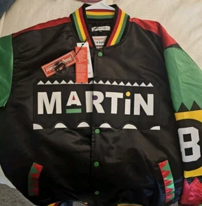 Martin TV Show 8 Ball Black Satin Bomber Style Letterman Varsity Jacket 2XL - Picture 1 of 3