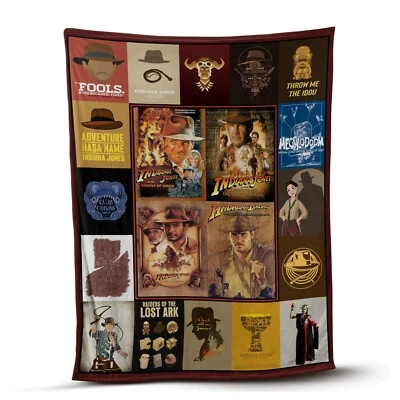 MEPERUS Indiana Jones Blanket, Throw Me The Idol Fleece Sherpa, Gifts for Lovers