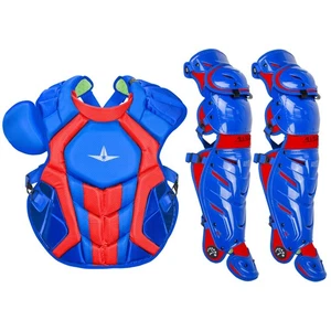 All-Star System7 Axis NOCSAE Adult Baseball Catcher's Gear Set - Royal/Scarlet - Picture 1 of 1