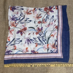 Spartina 449 Floral Lightweight Scarf Poncho Linen Blend Lightweight Watercolors - Picture 1 of 5