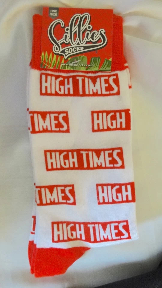 New HIGH TIMES Crew Socks Marijuana Weed Cannabis One Size - Image 1 of 1