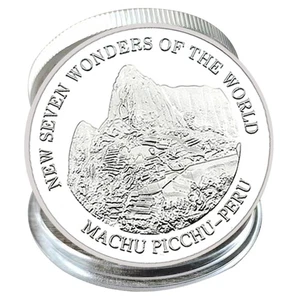 Machu Picchu Peru Münze Neu Sieben Weltwunder versilbert Medaille 2007 - Bild 1 von 7