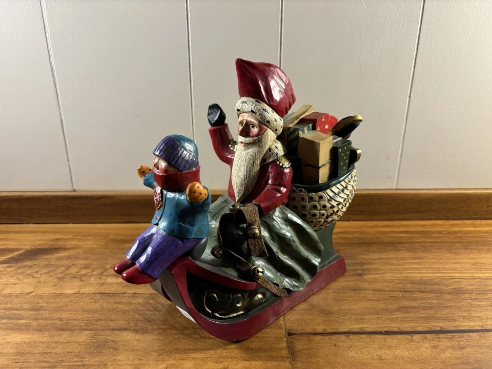 LEO SMITH FOLK ART SLEIGH SANTA 8x9 ED 1100 /1500 Midwest Of Cannon Falls - Image 1 of 4