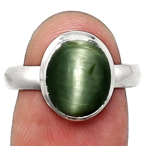 Premium Qualität Echt Katzenauge 925 Sterling Silber Ring Gr.8 Schmuck R-1007 - Bild 1 von 5