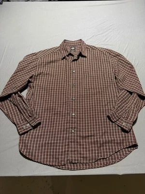 Camisa informal DOCKERS para hombre marrón blanca a rayas delantera manga larga talla: XL Foto 1 de 4