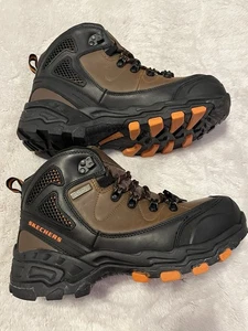 Skechers Surren Work Boots Mens Size 8.5 Brown Waterproof Memory Foam Steel Toe - Picture 1 of 10