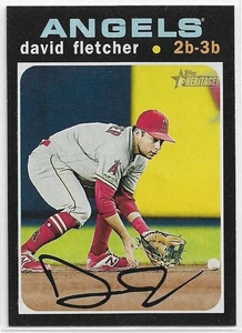 2020 Topps Heritage David Fletcher #485 stampa corta Los Angeles Angels SP - Foto 1 di 2