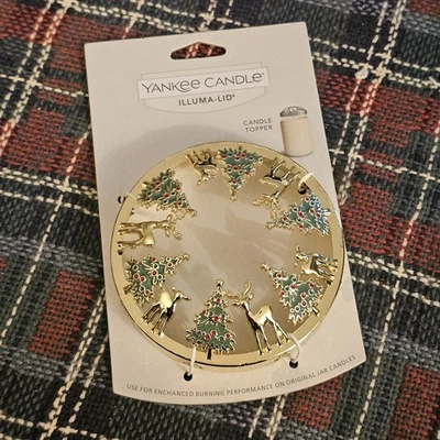 YANKEE CANDLE ILLUMA LID  ANTLERS & HOLIDAY LIGHTS CHRISTMAS‼️FREE SAME DAY SHIP - Image 1 of 4