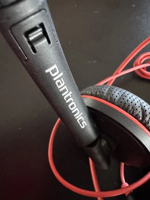 Plantronics Headset Microphone Poly Blackwire Black + Red - Image 1 of 3