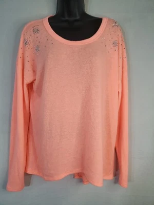 Свитер женский Charlotte Russe размер большой с открытой спиной с заклепками яркий оранжевый прозрачный - Изображение 1 из 4