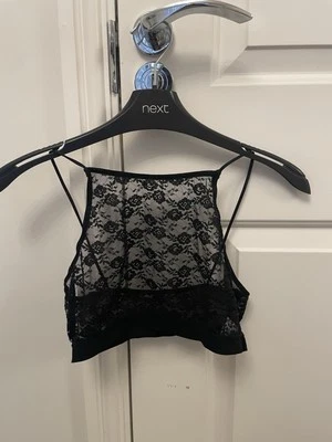 New Look Black Lace Mesh Bralette - UK Size 12 - Image 1 of 3