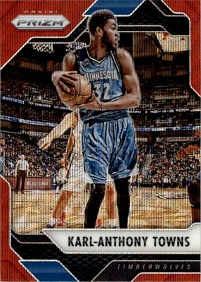 Karl-Anthony Towns 2016-17 Panini NBA Prizm Red Wave Prizm #262 - Image 1 of 2
