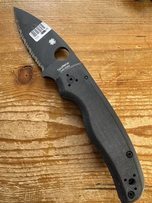 Spyderco Shaman  Black G-10 Black Serrated S30V C229GSBK Factory Secon - Image 1 of 4