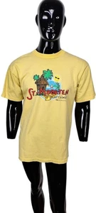 Vintage 80s St Maarten Caribbean Yellow Single Stitch SS Tee Adult Size M/L - Picture 1 of 7