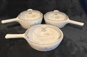Original Trio ~~ Corning Ware Menuette 1 & 1,5 Pint & 6" Pfanne mit Original Deckel - Bild 1 von 15