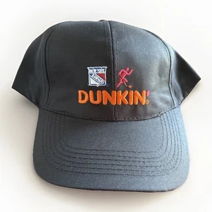 DUNKIN’ NHL NEW YORK RANGERS BASEBALL CAP - MSG Dunkin Employee Hat Black - NEW - Picture 1 of 6