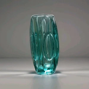 Vintage Sklo Union Blue Art Glass Vase - Picture 1 of 7