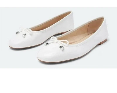 Arco Sam Edelman Felicia Luxe Ballet Plano Cuero Blanco 7.5 Foto 1 de 4