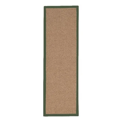 Linon Athena Machine Tufted Wool 2'6"x12' Rug in Cork and Green - Image 1 of 4