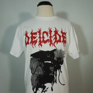 DEICIDE Amon Sacrificial / Feasting the Beast 2XL T-Shirt White Mens Band Logo - Picture 1 of 6