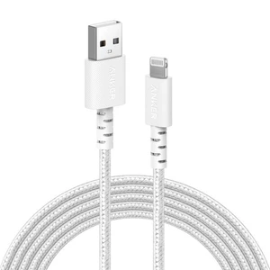 Câble de charge Anker 10' tressé Lightnin vers USB-A - Blanc - Photo 1 sur 1