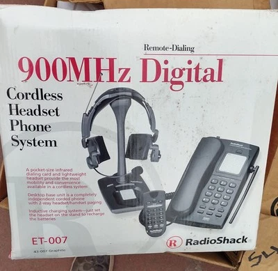 900mHz数字无绳耳麦电话系统,型号43-007 — 第 1/2 张图片
