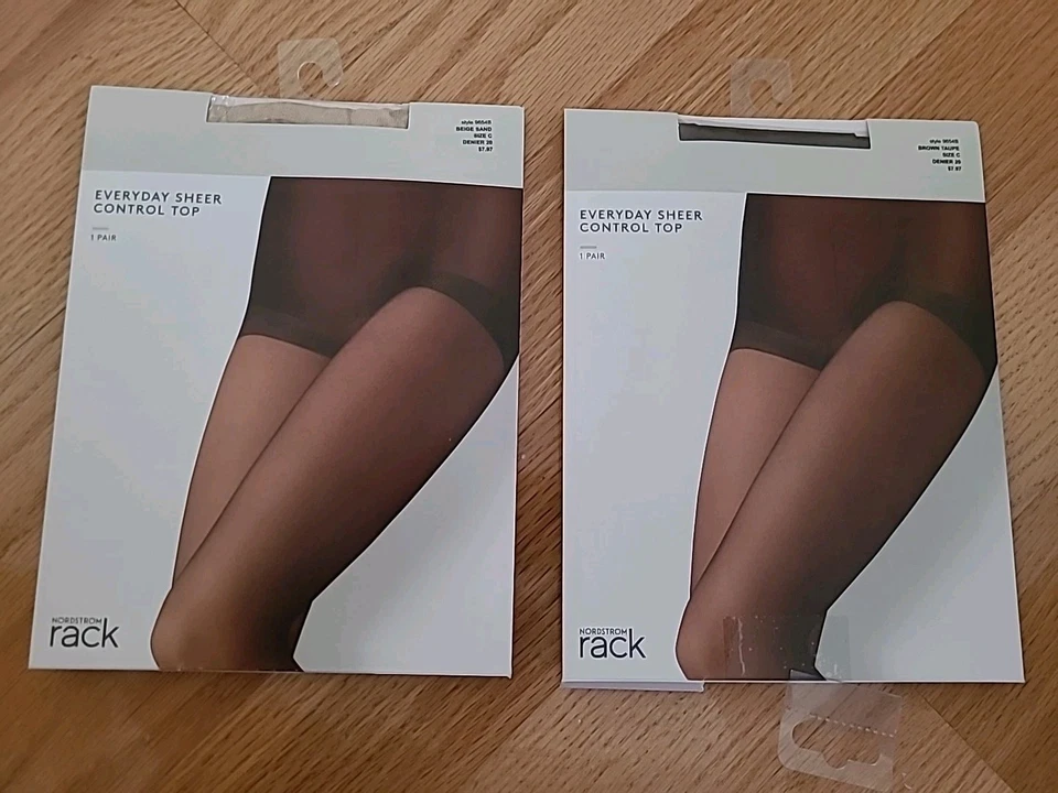 Nordstrom Rack Everyday Sheer Control Top Pale Beige Size C Pantyhose