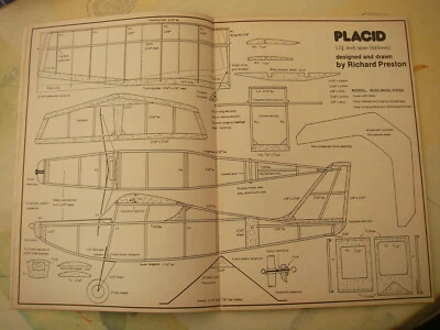 Aero Modeller plan of Mini M & Placid + original magazine April 1985 - Image 1 of 4