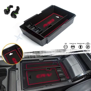 Console Armrest Storage Coin Container Box w/ Red Edge Pad For Honda CRV 2023-up - Picture 1 of 13