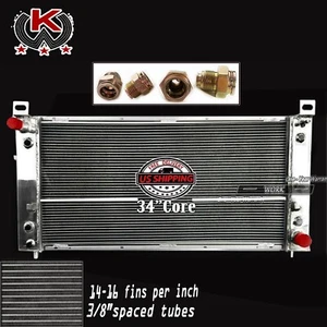 Fit 4.8L 6.0L Chevy Silverado 1500 2500 3500 Suburban Tahoe Yukon 34" W Radiator - Picture 1 of 9