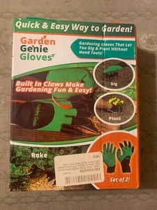 Garden GENIE Gloves For Digging&Planting 4 ABS Plastic Claws Gardening Green New - Picture 1 of 9