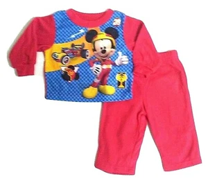 Disney Mickey Mouse Kleinkind Jungen Flanell 2-teiliges Pyjama Set Nachtwäsche Neu mit Etikett 12m, 18m, 2T - Bild 1 von 2