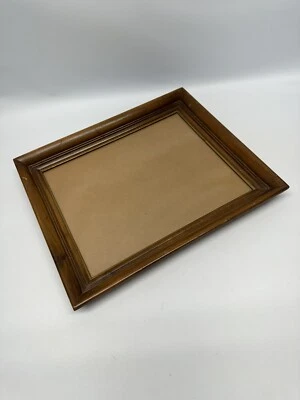 Vintage Picture Frame SOLID MAPLE Wood Early American 12" x 10" Frame Gold Trim - Image 1 of 4