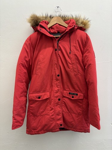 Autentica giacca parka CANADA GOOSE WMNS VNTG rossa trillium lunga pelliccia imbottita