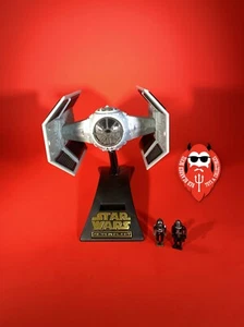 Galoob STAR WARS ACTION FLEET DARTH VADER'S TIE FIGHTER  + Figures COMPLETE GD04 - Picture 1 of 8