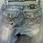 Miss Me Jeans Womens Size 27 Blue Distressed Easy Boot Jeans Rn#112568 Casual  ?
