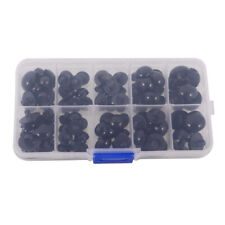 DIY Bear Animal Toys Essential: 100 Pcs Black Half Ball Mushroom Shank Buttons