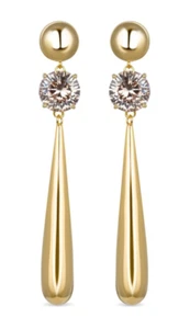 Luxenter Pendientes largos Plata 925 mm Chapados EXA447Y109 Circonita-Presión - Imagen 1 de 6