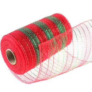 6" x 10 YDS Metallic Deco Mesh Roll Ribbon for Wreaths Swags and Decorating US - Picture 1 of 4