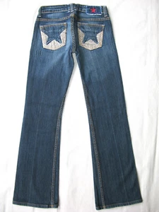 Peoples Liberation Womens Bella Bootcut Jeans Sz 26 Distressed Star Pocs L29.5 - Picture 1 of 11