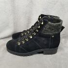 OTBT Shoes Womens Size 10 Black Leather Lakewood Combat Hiking Lug Sole Boots