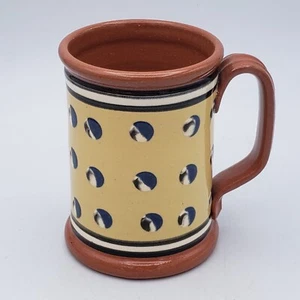 Greenfield Village Keramik Redware 5 Zoll Kaffeebecher Abstrakte Punkte 16 Unzen Ryan Forrey - Bild 1 von 8