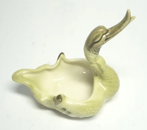 Vintage Hull Avocado MCM Ceramic Swan- Goose- Duck Candy/Trinket Dish - Picture 1 of 5