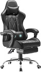 Gaming Chair, Computer Chair With Footrest And Massage Lumbar Support, Ergonomic