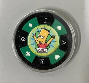 HOMER SIMPSON Poker Chip GOLF BALL MARKER CARD GUARD ENCAPSULED - Picture 1 of 1