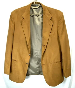 Norm Thompson Men's Sports Coat 41 Regular Brown Faux Suede Washable Western - Picture 1 of 8