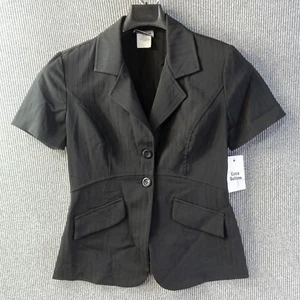 Camicia sciolta Breakin donna 9-10 nera 2 bottoni colletto tasca finta manica corta - Foto 1 di 15