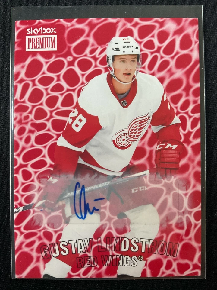 Gustav Lindstrom 2020-21 Metal Universe Skybox Star Rubies Retro Auto RC Card  - Image 1 of 1