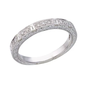 14K White Gold Bridal Princess Diamond Ring Band - Picture 1 of 2